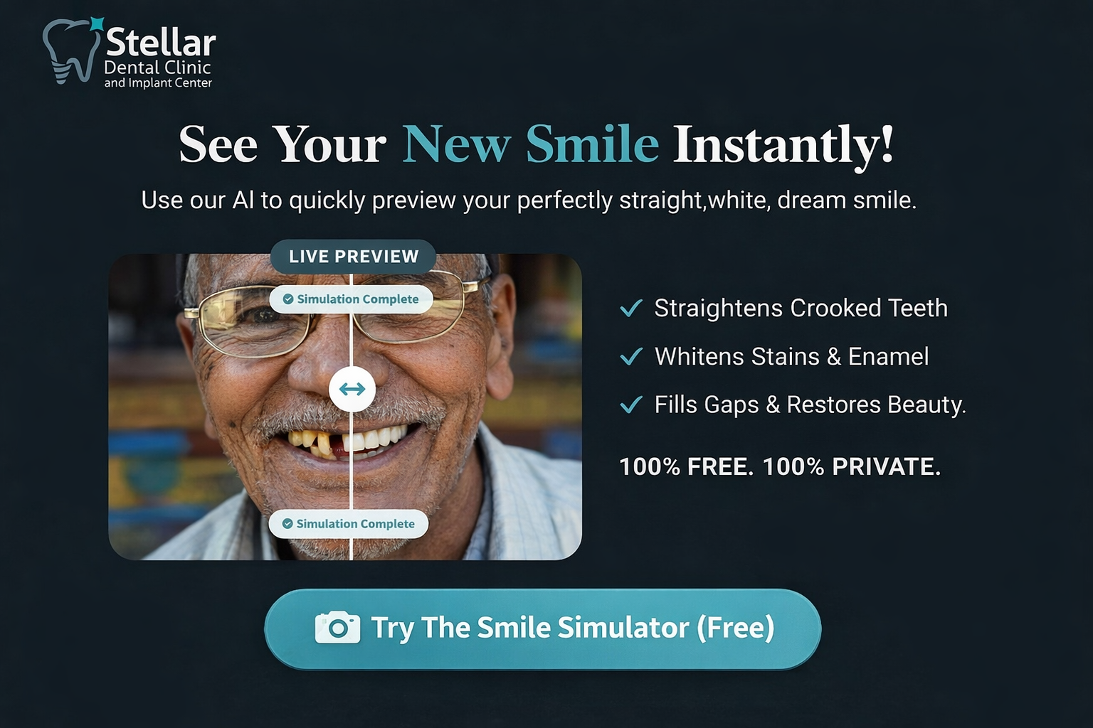 Try our AI Smile Simulator - See your new smile instantly!